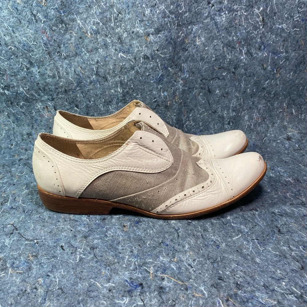 Pour La Victoire Leather & Canvas Slip On Oxfords